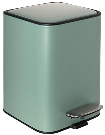 Erreke Badezimmer-Treteimer 3L, Grün, herausnehmbarer Inneneimer, Robust | Mülleimer Bad aus Stahl mit soft-close Deckel. Matte Anti-Fingerprint-Beschichtung. Modernes und robustes Design
