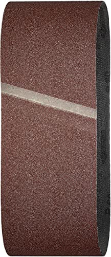 wolfcraft 3 Gewebe-Schleifbänder 100x560 mm I 1934000 I Körnung 60 I für Holz und Metall, Farbe und Lack I für Bandschleifer I Korund