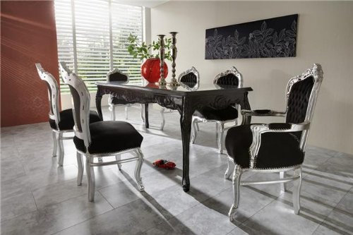 Barock Esszimmer Set 1 Tisch 6 Stühle - Prunkvolles Wohnambiente Schloss Möbel Esszimmerset