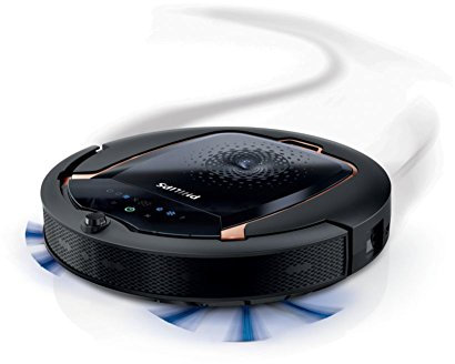 Philips FC8820/01 - Robot aspirador con sistema de limpieza de 3 fases, barrera virtual, 120 minutos, color negro