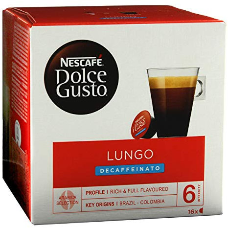 Nescafé Dolce Gusto Caffè Lungo Decaffeinato, Lot de 5, 5 x 16 Capsules