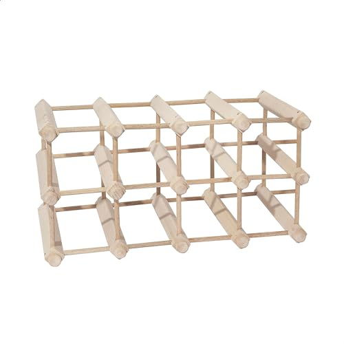 Aranaz 7010 Weinregal aus Buchenholz, 12 Flaschen, 45 x 27,5 x 24 cm