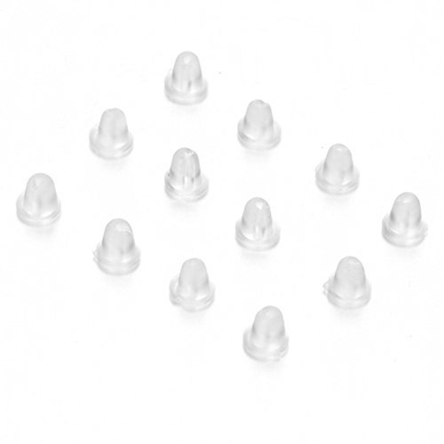 10 Pairs Soft Rubber Plastic Replacement Earring Backs 4mm Bullet Style End Stoppers UK by Accessories Attic®