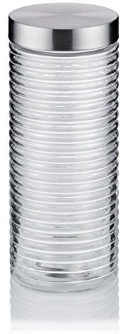 kela Vorratsdose Diana Glas rund Edelstahl 2 Liter H 22 x Ø 11 cm