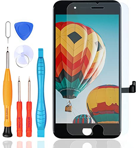 LL TRADER LCD for iPhone 8 Plus Display Digitizer Screen with Glass Lens Repair Replacement Kit Black