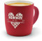 printplanet® - Kaffeebecher mit eigenem Text graviert - SoftTouch Tasse mit Wunschtext - Matt-gummierte Oberfläche - Farbe Rot - Motiv: Herzbanderole