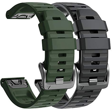 NotoCity für Garmin Fenix 5x/5x Plus/6x/6x Pro Armband, Quickfit 26mm für Garmin Fenix 7x/7x Pro/Fenix 3/3HR/8 51mm, Uhrenarmband für Enduro 2, Instinct 2X, Epix Pro 51mm, Quatix 7x(Schwarz/Armeegrün)