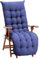 DKIEI Thicken Sun Lounge Cushion Recliner Chair Cushion Rocking Chair Cushion with Anti-slip Hood & Straps for Outdoor Garden Indoor (Only Cushion), Blue, 160x50x8cm