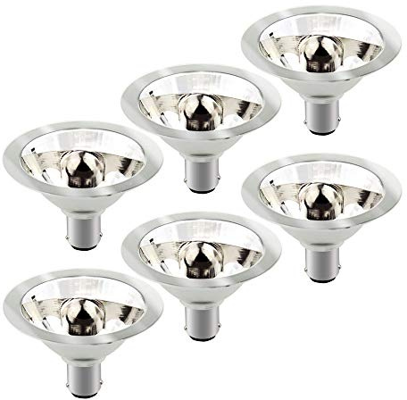 NCC-Licht 6 x Halogen Reflektor AR70 20W BA15d 12V 280lm warmweiß Flood 24° | blendfreies Leuchtmittel, stufenlos dimmbar, Anschluss an 12V Niederspannung, Flood 24° für Akzent- und Spotbeleuchtung