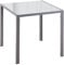HOMCOM Mesa de Comedor de Cristal Mesa de Cocina Cuadrada para 4 Personas con Patas de Metal para Salón Carga 80 kg 75x75x75 cm Gris