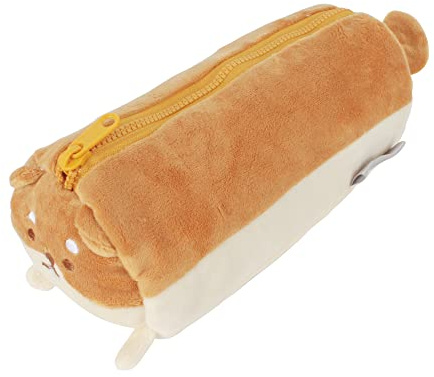 LA HUATE Kid's Super Cute Plush Pencil Case Animal Design Pencil Holder Pen Case for School Children Students (Brown Corgi)