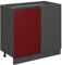 Vicco Eckunterschrank R-Line, Rot/Anthrazit, 86 cm J-Shape, ohne Arbeitsplatte