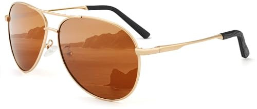 HENGOSEN Pilotenbrille Sonnenbrille Herren Damen Piloten-Polarisiert Sonnenbrille Metallrahmen Unisex Fahren Sunglasses mit UV400 Schutz