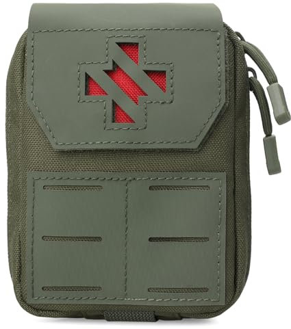 WYNEX Molle IFAK Erste-Hilfe-Tasche, Taktische Medizinische Trauma-Tasche MED EMT Gürteltasche Kleines tragbares Überlebenspaket für Notfälle mit Kreuz zur sofortigen Identifizierung für Gürtelwesten