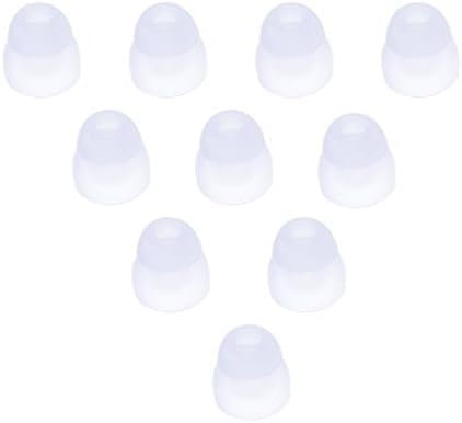 5 Pairs of Double Flange Replacement Earbud Tips fit Powerbeats, LG, Symphonized, iFrogz, Mpow, SkullCandy, Panasonic Headphones (Clear)