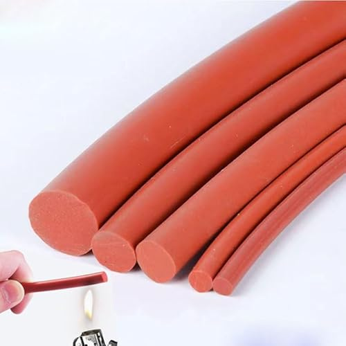 Bande d'étanchéité ronde en caoutchouc de silicone solide rouge - Joint torique étanche à haute température - Diamètre 3 mm x 1 m