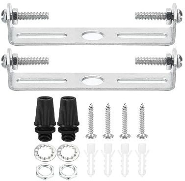 PATIKIL 80mm Support de Fixation Plafonnier, 2 Ensemble Lumière Luminaire Montage Support Plaque Acier Barre Transversale pour suspensions Mur Lumière, avec Vis Rondelle Écrou