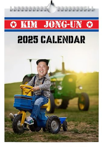 Lustiger Kalender 2025, lustige Wichtel-Ideen, Geschenke für Männer, witzige Weihnachtsgeschenke, Geburtstag, Kim Jong Un, Wandkalender, Planer, Geschenke, seltsames Bürogeschenk