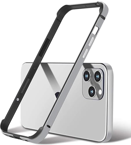 LINPING Aluminium-Metall-Stoßrahmen-Hartschale für iPhone 15 pro, schlanke Panzerung mit weicher Innenseite, erhöhtem Kantenschutz (Titan, 6.1'iPhone 15 pro)