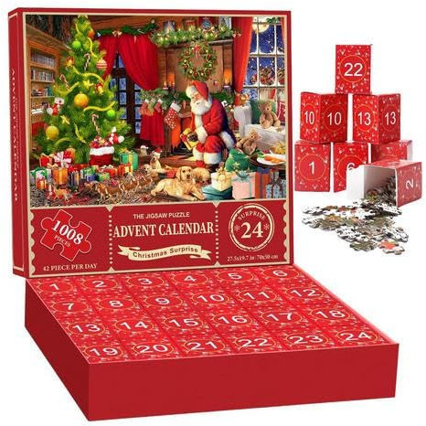 Adventskalender 2023 Weihnachten | Puzzles Adventskalender 1008 Teile | 24 Tage Weihnachten Countdown Kalender | Puzzle Adventskalender 2023 für Erwachsene und Kinder
