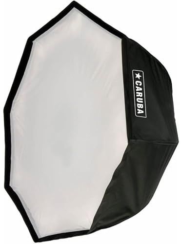 Caruba Quick Assembly Matt Silver Octabox 95cm + Gitter - Professionelle Fotostudio-Softbox mit Gitter - weiche Beleuchtung für Porträt- und Modefotografie - Bowen S Halterung