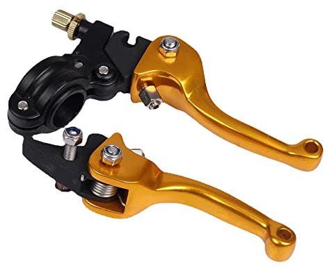 Xptieeck Aluminium Legierung Motorrad Kupplungshebel Bremshebel Motocross für KLX BBR ATV Motorrad Bremspumpe Bremshebel Gold