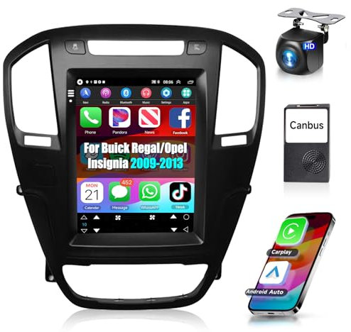 Podofo 9.7'' Autoradio für Buick Regal/Opel Insignia 2009 2010 2011 2012 2013 Android mit Wireless CarPlay Android Auto,FM Radio HiFi,Bluetooth Autoradio mit GPS Audio WiFi mit AHD Rückfahrkamera
