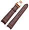 MBello Cinturini per orologio da uomo con estremità curva in vera pelle con fibbia a farfalla, Brownx Rose Gold, 20mm