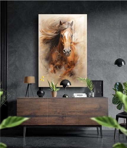 Manschin-Laserdesign Premium Wandbild aus Acrylglas Pferd - KEIN Leinwandbild - modern Wandbilder XXL Wanddekoration Design Wand Bild Abstrakt (60 x 40 cm)