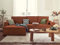 Bestmobilier Dellia – Ecksofa beidseitig montierbar mit Schlaffunktion – mit Bettkasten – aus Cord – 4-Sitzer Terrakotta