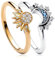 Paar Ringe Gold Set Sonne Und Mond - Himmlische Verstellbare Offene Damenringe