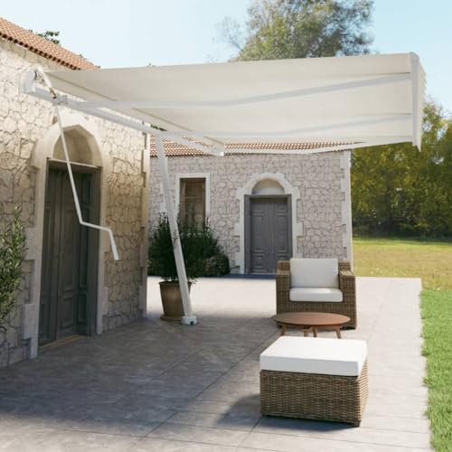 Tidyard Stützen für Markisen Weiß 600x245 cm Eisen