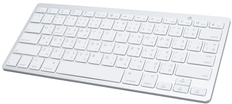 Plyisty Kabellose Bluetooth-Tastatur, Kompakte Tastatur für Mehrere Geräte, Sprachtastatur für IOS, Android, Windows, Batteriebetrieben, QWERTY-Layout (Thailändisch)