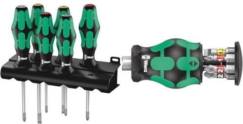 Wera Kraftform 300 Screwdriver Set 6 Piece & Kraftform Kompakt Stubby Magazine 2, 6 Pieces, 05008874001