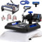 VEVOR Macchina per Trasferimento Termico 380 x 380 mm Macchina per Pressatura a Caldo 8 in 1 con Pressa a Tamburo 0,85 kg Pressatura digitale per Magliette Oscillante 360° per Tazze/Piatti, Nero + Blu