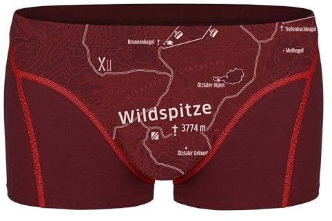 EIN SCHÖNER FLECK ERDE. Herren Boxershorts - Shorts, Print, Bio-Baumwolle Wildspitze (Rostrot) L