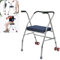 AIRM HEALTH Faltbarer Gehwagen mit 2 Vorderrädern – Höhenverstellbar (79–89 cm), mit Sitzbank, Leicht & Kompakt – Senioren Gehhilfe Modell 7997