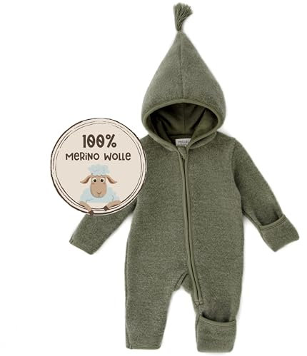 MIRARI Kids® Overall Baby Winter aus Wolle mit Reißverschluss und Kapuze