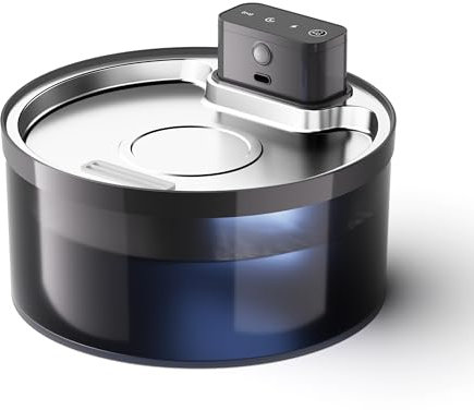 Leisure Life® | NOUVEAUTÉ | Fontaine à Eau pour Chat sans Fil | avec Bassin en Acier Inoxydable | 3,2 L | Batterie 4500mAh | Pompe Ultra silencieuse | sans BPA (Fontaine + 1 Tapis + 1 Filtre)