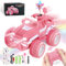 Ulikey RC Voiture Telecommandé, Voiture Télécommandée Fille, Jeep Rose 1:16 avec Lumières LED, Camion SUV Tout-Terrain 2,4 GHz, avec Moulin à Vent, Cadeaux Jouets Anniversaire pour Fille 4-12 Ans