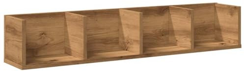vidaXL CD-Wandregal Artisan-Eiche 100x18x18 cm Holzwerkstoff, Wandablage, schwebendes Regal, Regal, Schweberegal, Hängeregal, Bücherregal, Wandboard