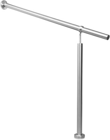 Peviasot 100x90cm Edelstahl Handlauf Geländer Treppe Pflegeleichtigkeit Treppengeländer Wandhandlauf Winkel einstellbar Edelstahl Eingangsgeländer für innen und außen
