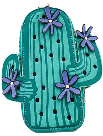 VALICLUD Damen Umhängetasche Kaktus Design Kleine Quadratische Crossbody Bag Mit Großem Fassungsvermögen Breiter Schulterriemen Für Alltag Und Freizeit