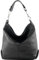 modamoda de T168 Damen Leder Schultertasche Henkeltasche Medium handmade in Italy, Farbe:Jet Black