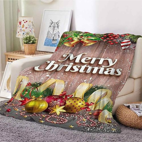 TMMDH Coperta Pile Matrimoniale 220x240 Decorazione Natalizia Coperta Plaid di Flanella Letto Matrimoniale Natale Copridivano in Microfibra Morbida, Coperta Termica per Plaid Divano Copriletto