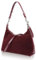 MoreFarther Wildleder und Echtes Leder Schultertasche Damen, Handtasche Damen Mittelgroß mit Abnehmbarer Schultergurt zum Crossbody Bag, Umhängetasche mit Reißverschluss(Weinrot)