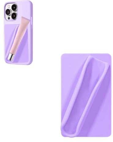 Leeneen Lippenstift-Halter, Handyhülle, Silikon-Halterung für Handyhülle mit Lipgloss-Halter für Handyhülle mit Lipgloss-Halter, selbstklebender Lipgloss-Balsam, Handy-Kartenhalter für iPhone und