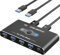 YUGSHNKFC Switcher KVM Avanzato Compatibile HDTV 4K60Hz per Condivisione 2 PC 1 Schermo E più Dispositivi USB