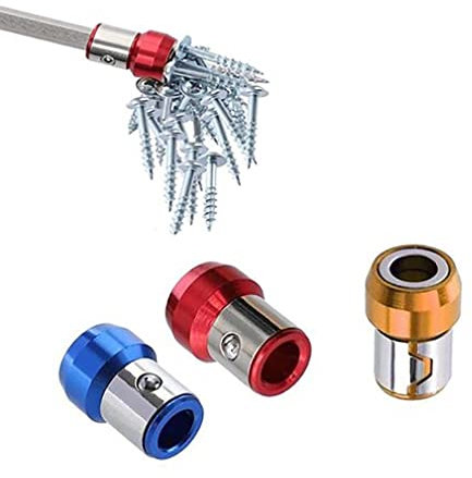 Spicanalogy Screwdriver Head Magnetic Ring, Magnetic Screw Ring, Schraubendreher Kopf Magnetring, Metall Magnetischer Schraubenring Abnehmbar Screwdriver Head Magnetic Ring für 1/4-Zoll Bits (3Stk)