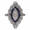 Bague complète brillante avec saphir taillé en goutte d'oxyde de zirconium bleu - Bague de fiançailles pour femme - Bague de fiançailles pour femme - Bague rose pour femme, 7, Zinc, Aucune pierre
